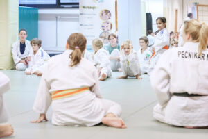 Fotografija iz delavnice Erasmus+ Be Judo Zen, Judo klub Sankaku Ljubljana, 10. oktober 2025.