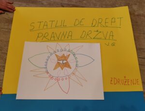 Delavnica Erasmus JUDO LEAP. Mandala, ki prikazuje pravno državo.